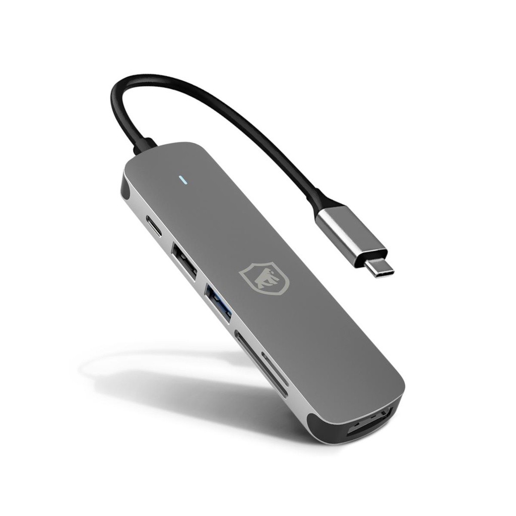 Gshield Adaptador Hub Multifuncional 6 em 1 Usb-C, Hub USB 3.0 com
