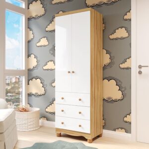 Guarda-Roupa Infantil 2 Portas e 3 Gavetas 100% Mdf Mimo Espresso