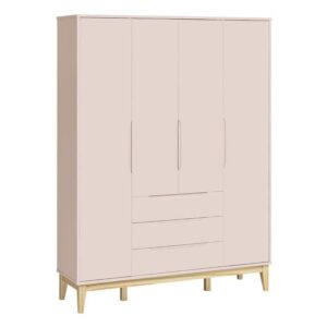 Guarda Roupa Infantil Classic Elfe Rosa Acetinado Natural Reller