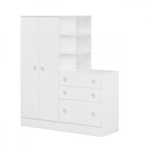Guarda Roupa Infantil Doce Sonho 2 Portas 3 Gavetas Branco