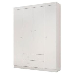 Guarda Roupa Infantil Helena cor presente Branco Brilho Phoenix