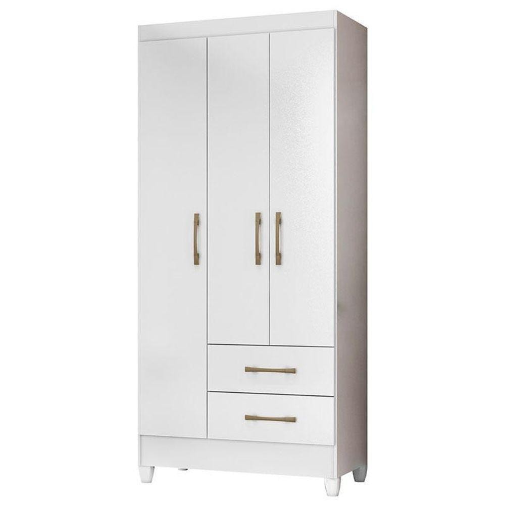 Guarda Roupa Infantil Lima 3 Portas Branco Flex Moval