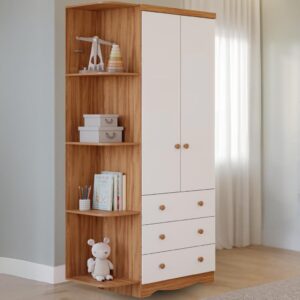 Guarda Roupa Infantil Smim 2 Portas 3 Gavetas com Prateleira 100% Mfd