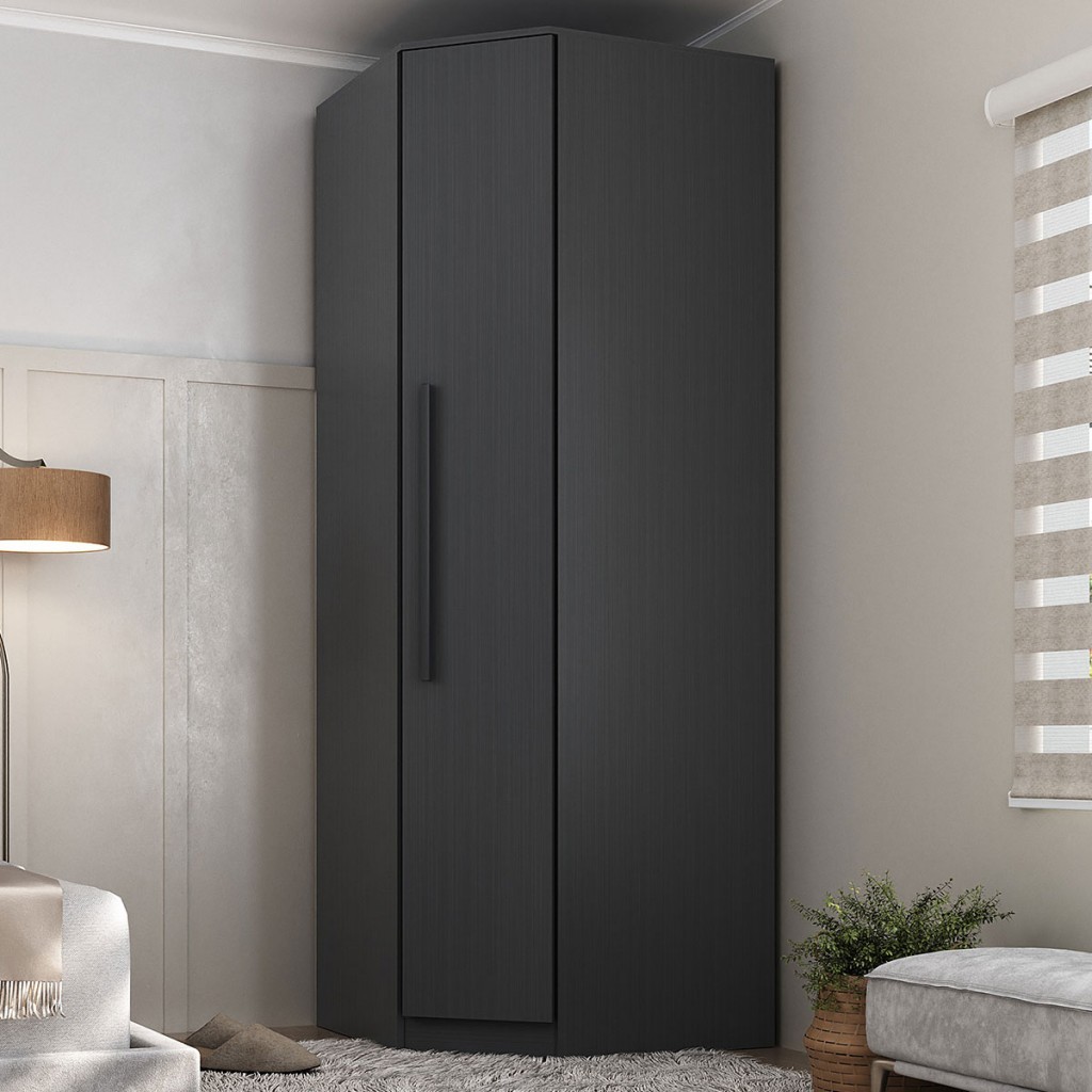 Guarda-Roupa Solteiro Modulado Lugano 1 Porta 2 Prateleiras Hecol