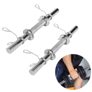 Halter Barra Maciça 40cm Cromada Com Presilha Para Treino De
