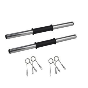 Halter Barra Oca 40cm Cromada Com Presilhas Para Treino Musculação