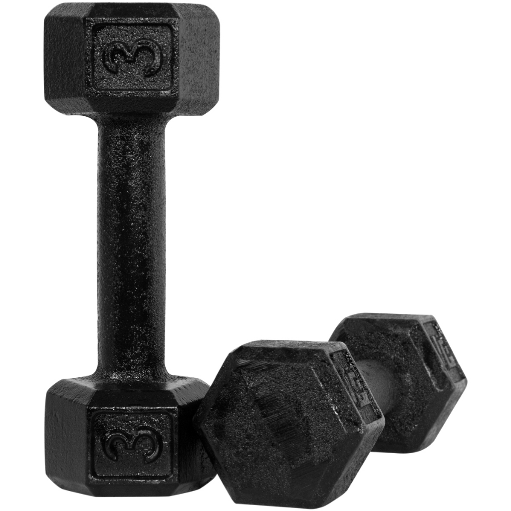 Halter Dumbell 3kg Sextavado Pintado Peso De Academia Para Treino