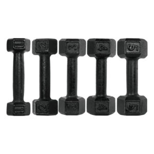 Halter Sextavado Pintado 1 a 5kg Dumbbell Peso de Academia Musculação