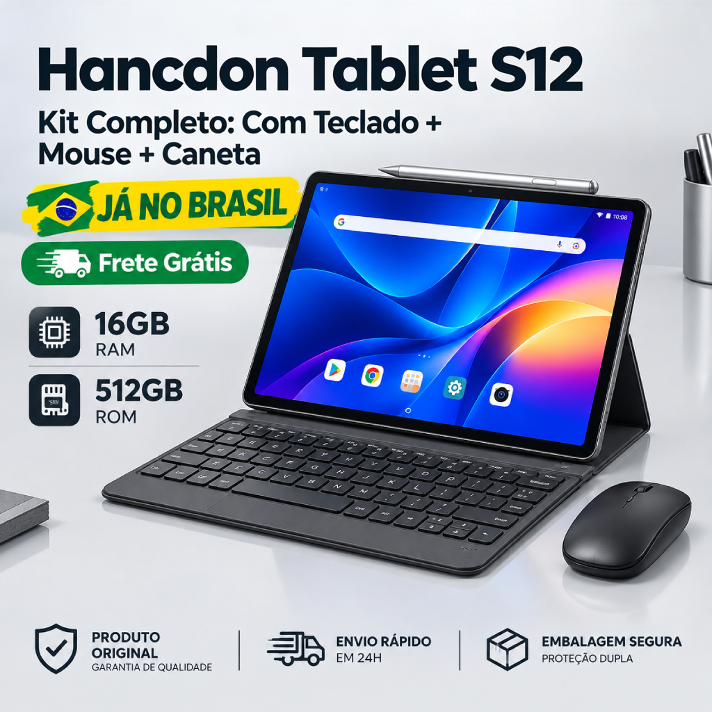 Hancdon S12 Tablet 11.6" 16GB RAM 512GB Rom Bateria 8800mAh 5G Wi-Fi — Informática