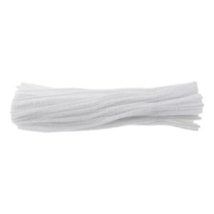 Haste de Chenille 30 cm Branca 100 unidades Limpador Cachimbo, Fios
