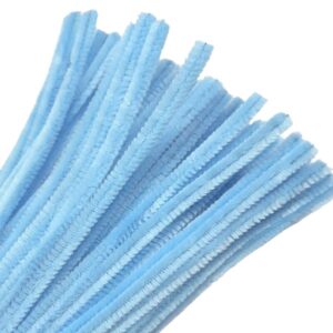 Haste de Chenille 30cm Azul Claro 100 unidades Limpador Cachimbo