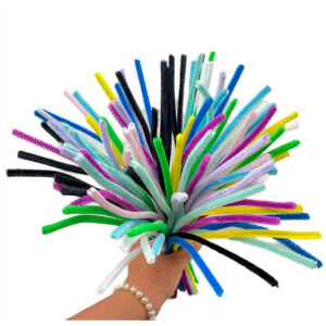 Haste de Chenille 30cm Colorido Mix 100 unidades Limpador Cachimbo