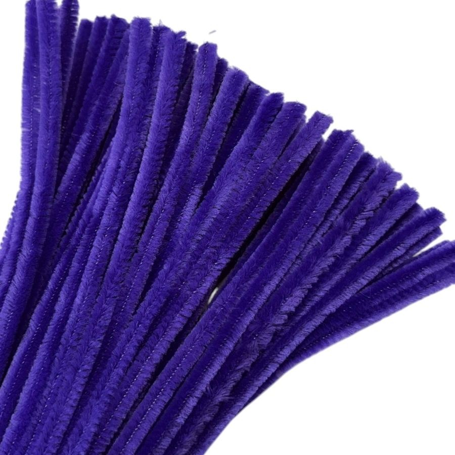 Haste de Chenille 30cm Roxo 100 unidades Limpador Cachimbo, Fios