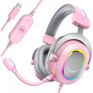 Headset Gamer Fifine H6P, 7.1 Surround, Drivers de 50mm, RGB, USB