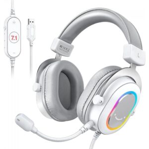 Headset Gamer Fifine H6W, 7.1 Surround, Drivers de 50mm, RGB, USB