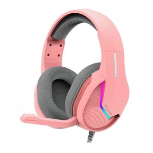 Headset Gamer Marvo H8618, RGB, Drivers 50mm, Rosa