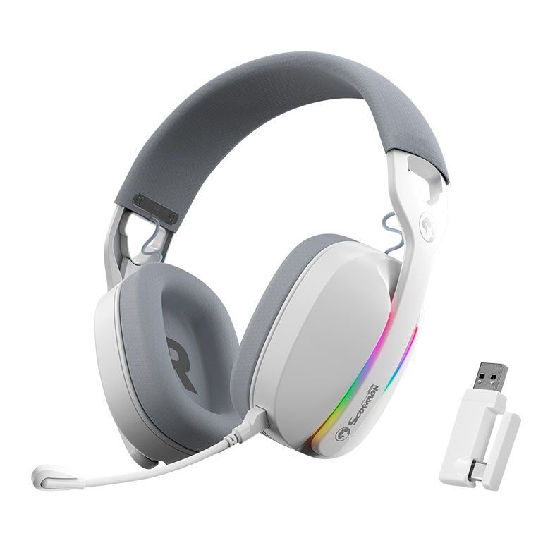 Headset Gamer Marvo Pulz 70W, RGB, Wireless, Drivers 40mm, Tri-Mode