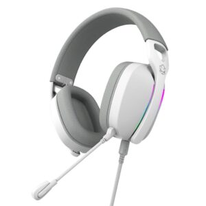Headset Gamer Pcyes Nowy White Ghost, Usb Surround, Driver 40mm, Rgb