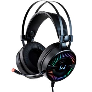Headset Gamer Warrior Flamma Com Microfone LED RGB Conector USB Preto