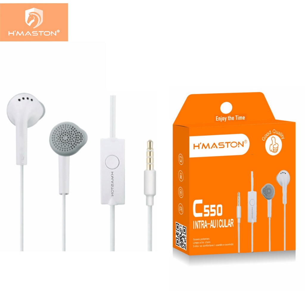 H'maston C550 Fone De Ouvido Com Fio e Microfone Fone de ouvido para — Áudio e Fones