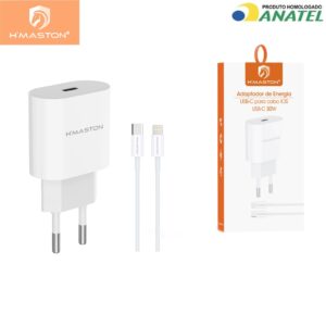 H’Maston CB-17 Carregador Turbo PD 30w Fonte 3A Carregar Celular