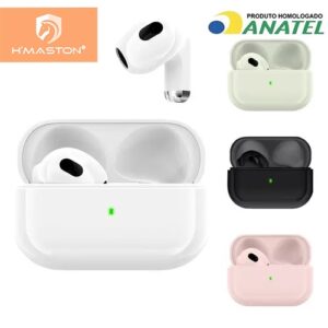 H'maston RS-15 Fone De Ouvido Bluetooth 5.3 Tws Sem Fio com Microfone
