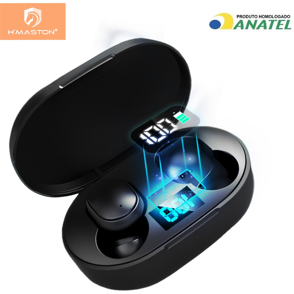 H'maston RS-26 Fone De Ouvido Sem Fio Bluetooth In-ear 5.3 Tws com — Áudio e Fones