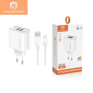 H’maston Y24 Carregador Turbo 25w Fonte Torre Carregar Portátil 2 Usb