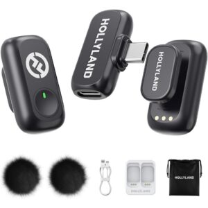 Hollyland Lark A1 Mini Duo Combo Microfone Sem Fio Mini para iPhone