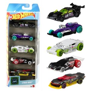 Hot Wheels Pack Com 5 Carrinhos Miniatura Cyber Noir Mattel