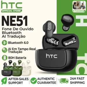 Htc NE51 AI Tradução Fone De Ouvido Bluetooth 6.0 Sem Fio Tws