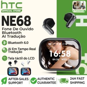 Htc NE68 Fone De Ouvido Bluetooth 6.0 AI 135 Idiomas Em Tempo Real