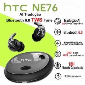 Htc NE76 AI Tradução Fone De Ouvido Bluetooth 6.0 Sem Fio Para Dormir