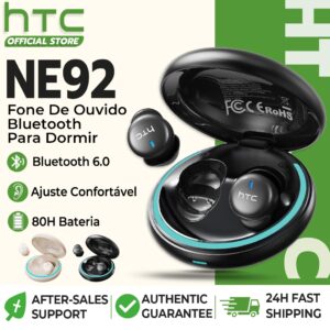 Htc NE92 Fone De Ouvido Bluetooth 6.0 Sem Fio Para Dormir — Áudio e Fones