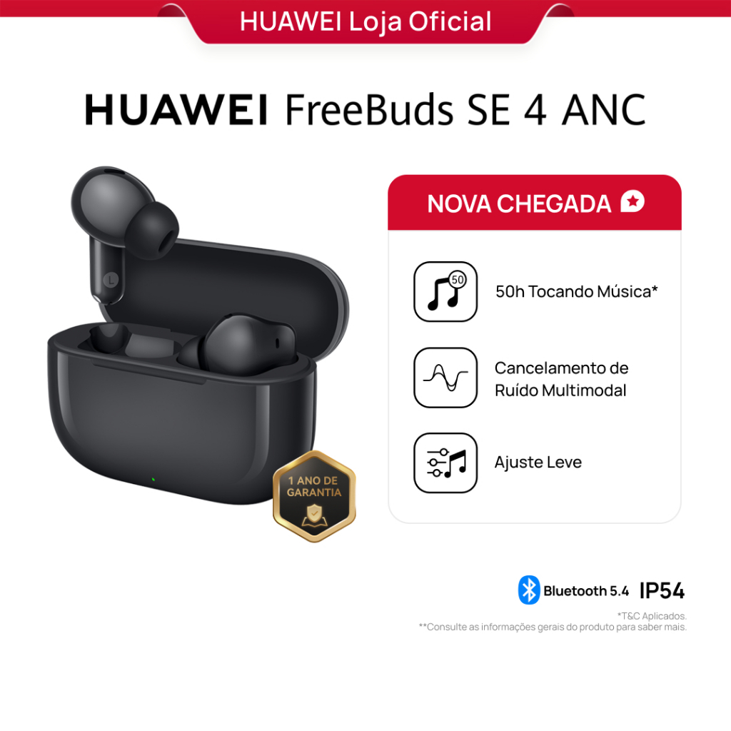 Huawei FreeBuds SE 4 ANC Fone de Ouvido Bluetooth Sem Fio