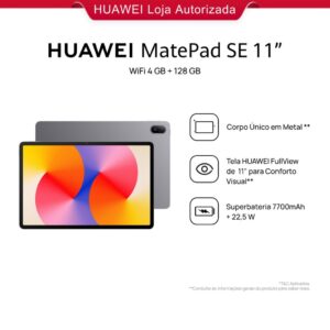 Huawei MatePad SE 11″ 128 4 Tablet Design Corpo Único Metal 7700 mAh