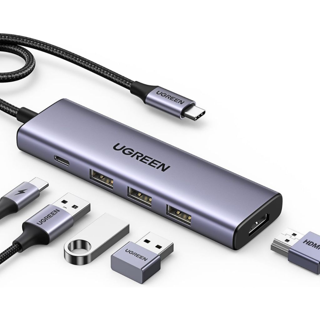 Hub 5 Em 1 Ugreen Usb-c Para 3* Usb Hdmi 4k Tipo-c 100w para MacBook — Celulares e Acessórios