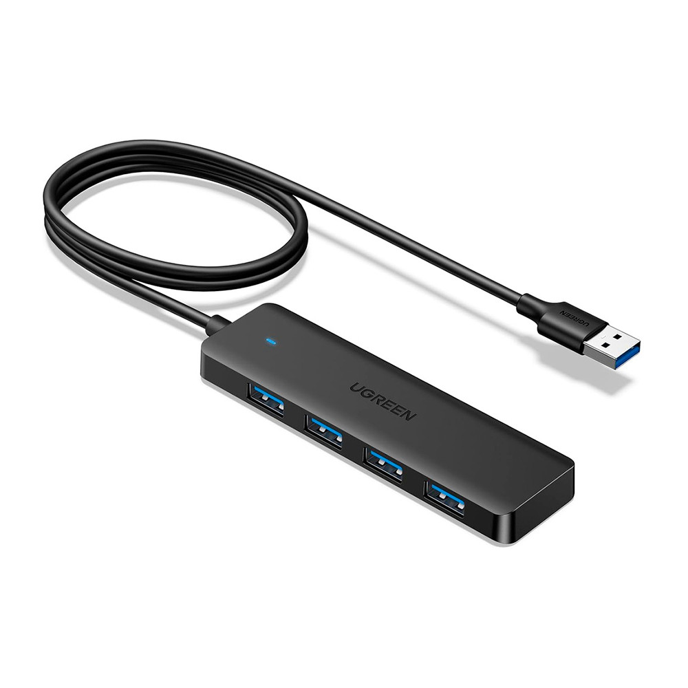 Hub USB 3.0 Ugreen 4 Portas 5Gbps Ultra Slim para PC Cabo 1M — Informática