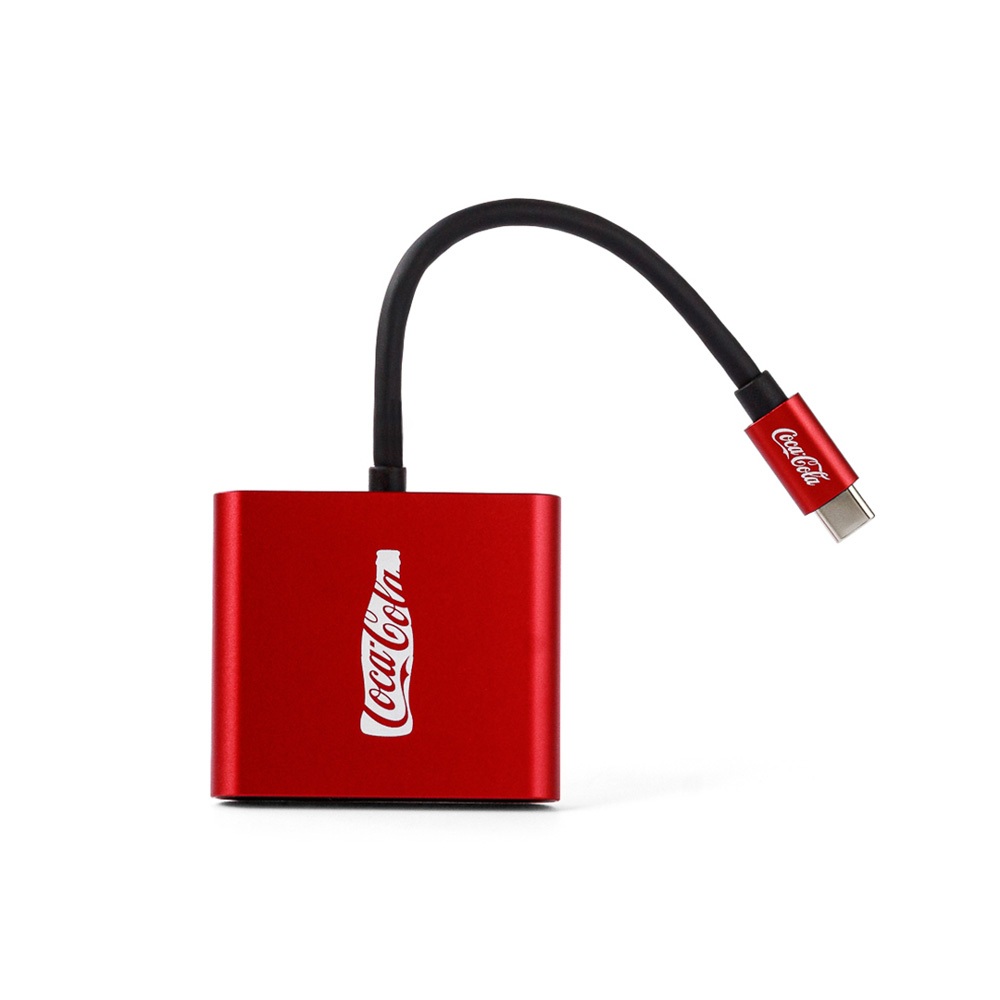 Hub Usb-C 3 em 1 Vermelho Coca-Cola
