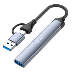 Hub Usb-C Ldnio 4 em 1 5Gbps Alumínio Cinza