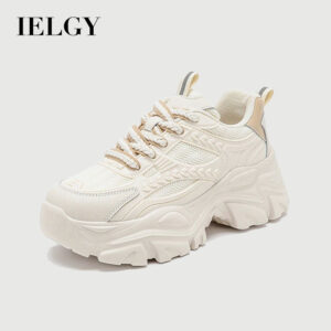Ielgy Daddy Shoes Feminino Novo Verão Versátil Pé Aprimoramento Tênis