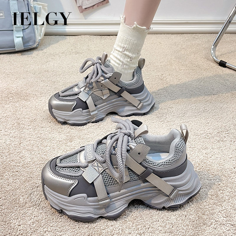 Ielgy Moda Popular Verão Nova Malha Pai Sapatos Femininos Tênis
