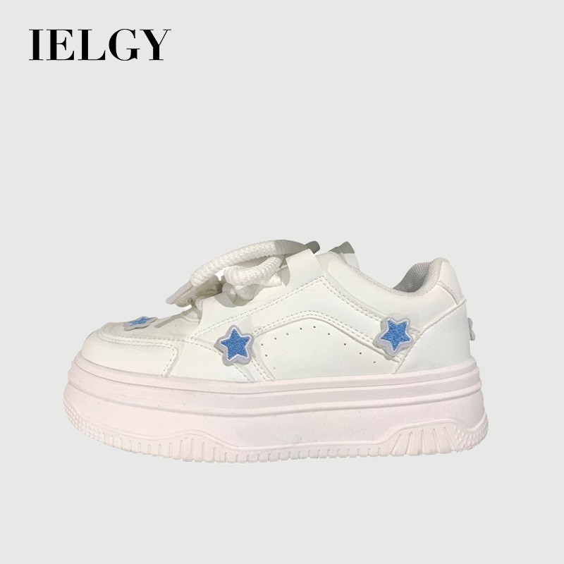 Ielgy Sapatos Brancos Com Plataforma De Urso De Alto Valor Para
