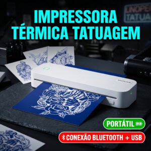 Impressora E De Tatuagem A4 2en1 Bluetooth USB Portátil Impressora