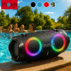 Inova Caixa de som Bluetooth Portátil Com Led RGB Portátil FM USB Tws