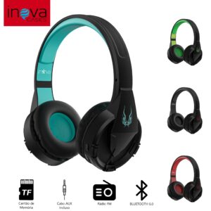 Inova Fone de ouvido Headphone Bluetooth 6.0 para jogos Cartão De