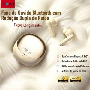 Inova Fone De Ouvido Sem Fio Tws Com Luz Led 5h fone sem fio