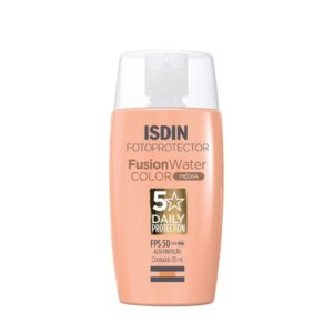 Isdin Fusion Water 5 Stars Color Média Protetor Solar Facial com Cor