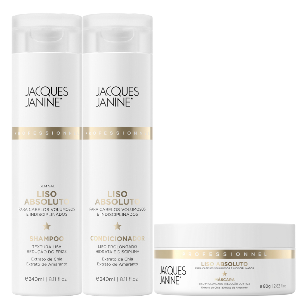 Jacques Janine Liso Absoluto Shampoo Sem Sal Condicionador Leave-in