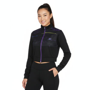 Jaqueta Feminina Cropped Fluity Academia Treinos Speedo Preto